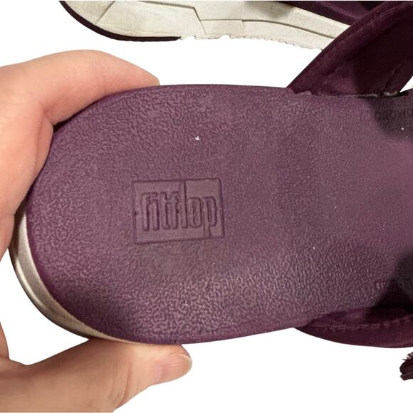 Fitflop purple slide sandals adjustable US 9M platform padded comfort walking - Picture 12 of 12